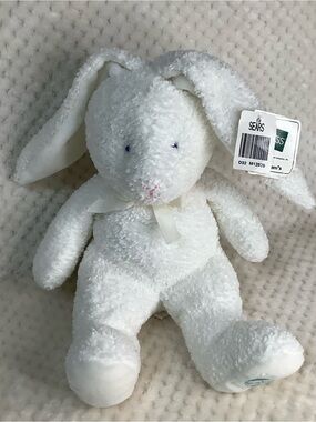 Russ Berrie Baby Plush Stardust Bunny w Rattle 2579 Stuffed Animal Rabbit Toy